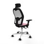 PIQUERAS Y CRESPO Silla de oficina Jorquera con mecanismo Sincro/Traslack, Rosa y Blanco