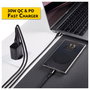 Intenso Cargador de Pared W30AC con 1 x USB-A y 1 x USB-C, 30 W, Negro
