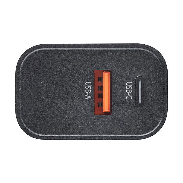 Intenso Cargador de Pared W30AC con 1 x USB-A y 1 x USB-C, 30 W, Negro