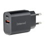 Intenso Cargador de Pared W30AC con 1 x USB-A y 1 x USB-C, 30 W, Negro