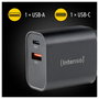 Intenso Cargador de Pared W30AC con 1 x USB-A y 1 x USB-C, 30 W, Negro