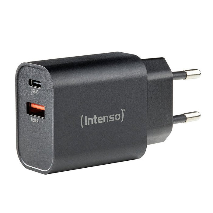Intenso Cargador de Pared W30AC USB-A y USB-C 30 W Negro