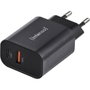 Intenso Cargador de Pared W30AC con 1 x USB-A y 1 x USB-C, 30 W, Negro