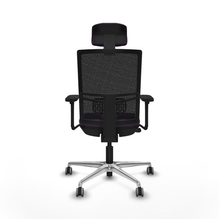 PIQUERAS Y CRESPO Silla de oficina Yunquera con mecanismo Sincro/Traslack, Tela Morado y Malla Negro