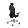 PIQUERAS Y CRESPO Silla de oficina Yunquera con mecanismo Sincro/Traslack, Tela Morado y Malla Negro