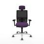 PIQUERAS Y CRESPO Silla de oficina Yunquera con mecanismo Sincro/Traslack, Tela Morado y Malla Negro