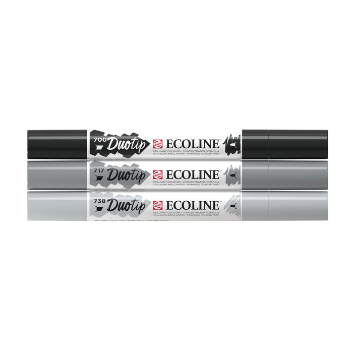 Ecoline Duotip Estuche Negro y Gris | 3 colores Ecoline Duotip Estuche Negro y Gris | 3 colores