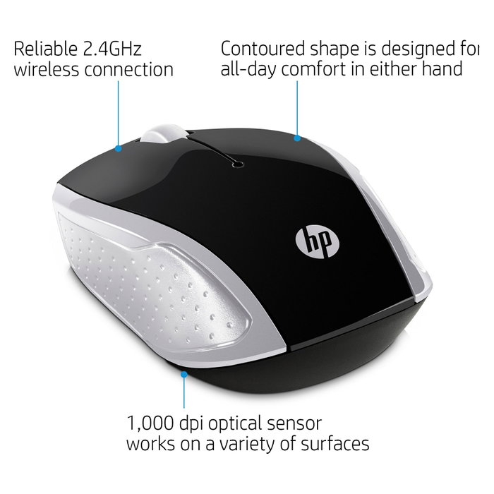 HP Ratón inalámbrico 200 Plata HP Ratón inalámbrico 200 Plata