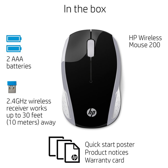 HP Ratón inalámbrico 200 Plata HP Ratón inalámbrico 200 Plata