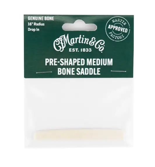 Martin Hueso de Puente Saddle Preformado para Guitarra, Tamaño Medium, 2.9", en Hueso Genuino para Mejorar Sustain y Tono