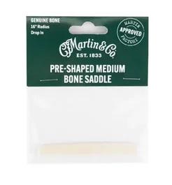 Martin Hueso de Puente Saddle Preformado para Guitarra, Tamaño Medium, 2.9", en Hueso Genuino para Mejorar Sustain y Tono