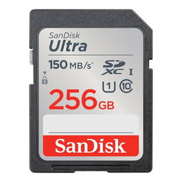 SanDisk Tarjeta de Memoria SanDisk Ultra SDXC UHS-I 256 GB - Velocidad de Lectura hasta 150 MB/s, UHS-I U1, Class 10, Resistente a Agua, Golpes y Rayos X