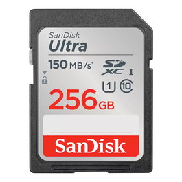 SanDisk Ultra Tarjeta de Memoria SDXC 256 GB, Clase 10, UHS-I, Velocidad de Lectura 150 MB/s, Resistente al Agua y Temperatura