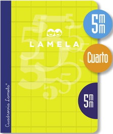 LAMELA Libreta A5 50H 70G Cuadrovía 5mm Colores Surtidos