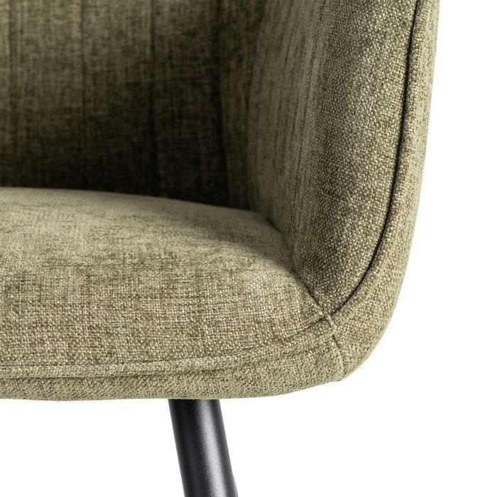 Silla Verde Tejido-Metal Contract 55 X 58,50 X 84 cm (Set de 2)