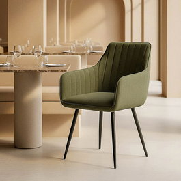 Silla Verde Tejido-Metal Contract 55 X 58,50 X 84 cm (Set de 2)