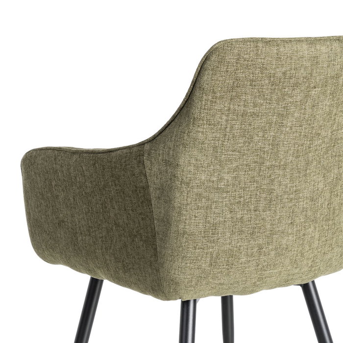 Silla Verde Tejido-Metal Contract 55 X 58,50 X 84 cm (Set de 2)