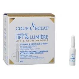 COUP D ECLAT Ampollas Lifting 12Amp. Efecto Lifting Instantáneo 8 Horas, Suaviza Arrugas, Aporta Luminosidad y Mejora Fijación Maquillaje
