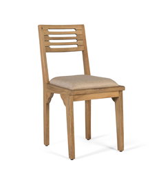 GINER Y COLOMER Set de 2 Sillas de Madera de Mango Maciza con Asiento Tapizado Beige