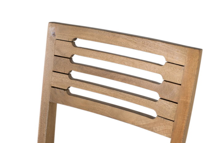 GINER Y COLOMER Set de 2 Sillas de Madera de Mango Maciza con Asiento Tapizado Beige