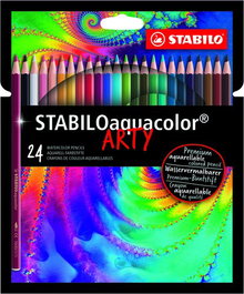 Lapices Acuarelables Stabilo Aquacolor Arty Line Estuche Carton De 24 (Set de 6)