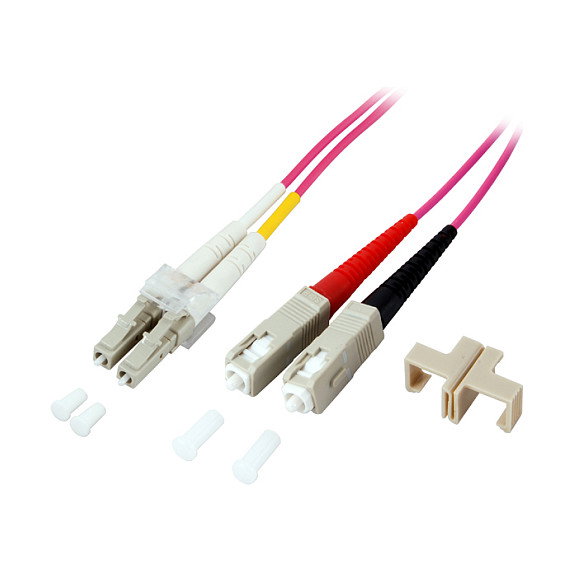 GoodConnections Cable de fibra óptica OM4 Duplex LC/SC 1m Violeta GoodConnections Cable de fibra óptica OM4 Duplex LC/SC 1m Violeta