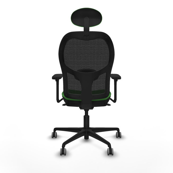 PIQUERAS Y CRESPO Silla de oficina Jorquera con mecanismo sincro, tela verde y malla negra PIQUERAS Y CRESPO Silla de oficina Jorquera con mecanismo sincro, tela verde y malla negra