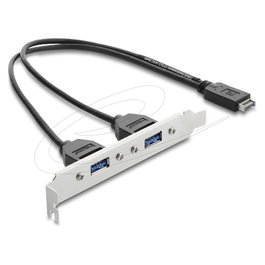 DeLOCK 67345 Adaptador USB Tipo-E Key A a 2 x USB 5 Gbps Tipo-A con cable de 35,5 cm