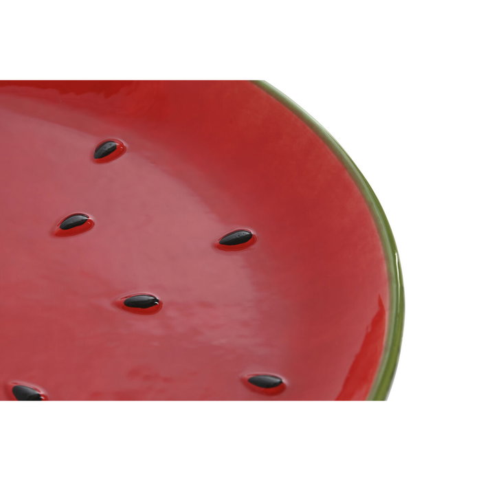 DKD Home Decor Plato Moderno Fruits 24 Rojo Verde 27.5 cm