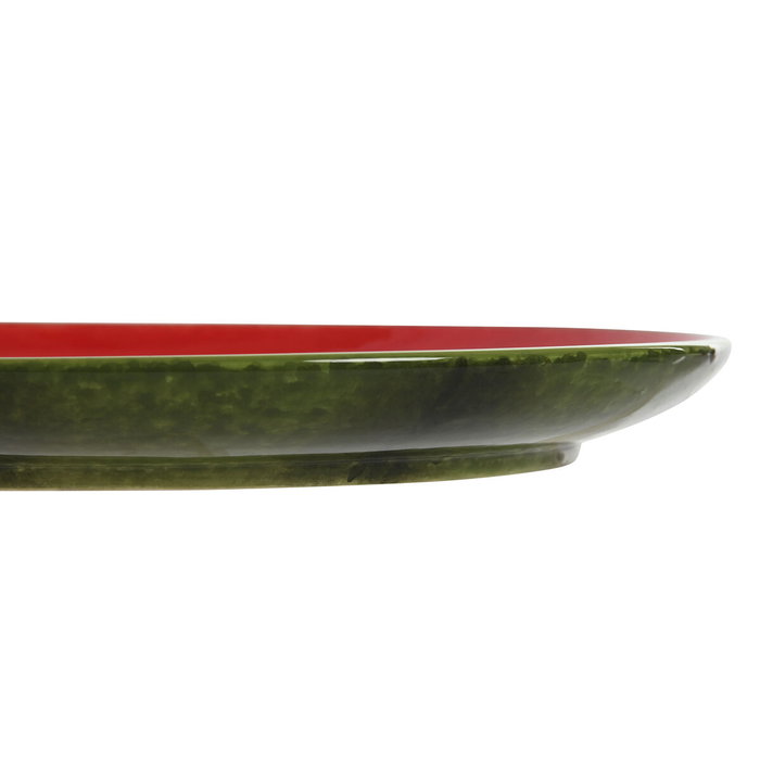 DKD Home Decor Plato Moderno Fruits 24 Rojo Verde 27.5 cm
