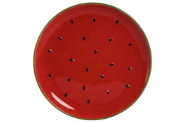 DKD Home Decor Plato Moderno Fruits 24 Rojo Verde 27.5 cm