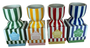 DKD Home Decor Vela Cera/Ceramica Verde Amarillo Rojo Naranja 9 x 10 x 9 cm (4 Unidades)