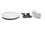DKD Home Decor Set de 6 Tablas de Aperitivo con Hojas Verde, Blanco y Natural en Gres y MDF