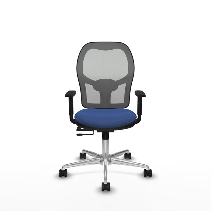 PIQUERAS Y CRESPO Silla de oficina Jorquera con mecanismo Sincro/Traslack, Azul marino y Gris
