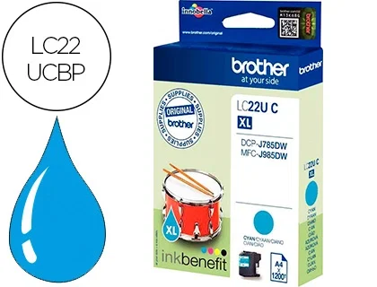 Brother Cartucho de Tinta Cian LC22UCBP