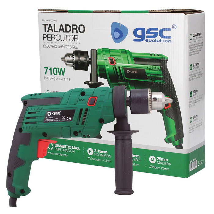 Hantums Taladro percutor eléctrico 710W 3000 RPM