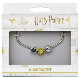 THE CARAT SHOP Pulsera Harry Potter Reliquias de la Muerte Snitch Andén 93/4 Plata 19cm Aleación de Zinc