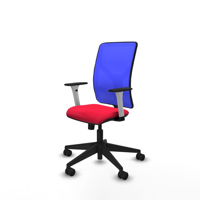 PIQUERAS Y CRESPO Silla de oficina Motilla con mecanismo Sincro, Rojo y Azul