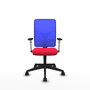 PIQUERAS Y CRESPO Silla de oficina Motilla con mecanismo Sincro, Rojo y Azul