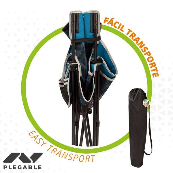 Aktive Tumbona de Camping de Poliéster con Almohada 152x54x75cm