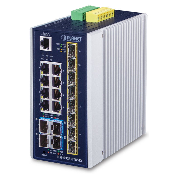 Planet Industrial L3 8-Port GE + 8x 2.5G SFP + 4x 10G SFP+ Planet Industrial L3 8-Port GE + 8x 2.5G SFP + 4x 10G SFP+