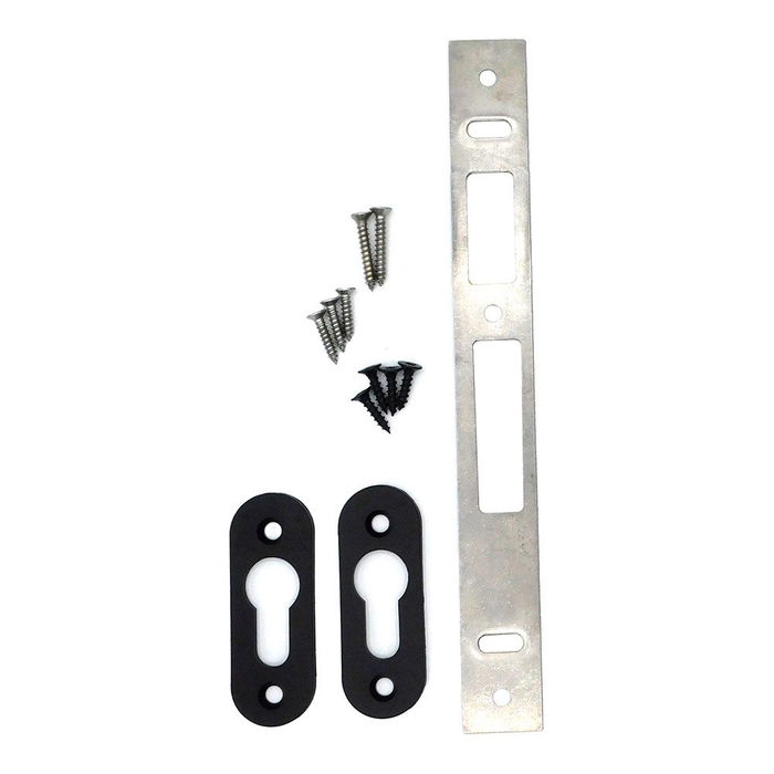 Micel Cre10 Cerradura de Embutir para Puertas Metálicas, Cilindro Europeo, Acero Inoxidable, Entre Ejes 85 mm, Entrada 20 mm, Reversible