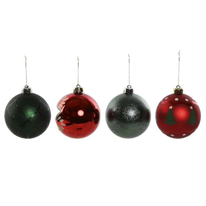 DKD Home Decor Set de 16 Bolas de Decoración Navideña Rojas y Doradas
