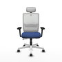 PIQUERAS Y CRESPO Silla de oficina Haches Azul marino y Blanco