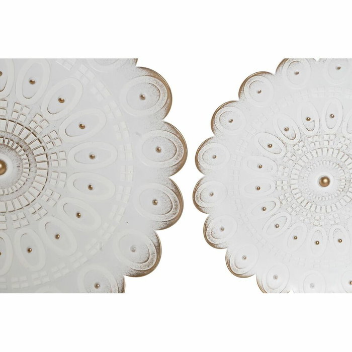 DKD Home Decor Set de 5 piezas de decoración de pared Decape Blanco y Dorado
