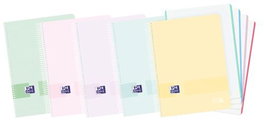 OXFORD Pack de 5 cuadernos espiral A6+ 120 hojas cuadrícula 5x5 colores pastel