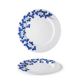 Langenthal Plato Llano Indigo Trebol 24 cm, Clover, Vajilla de Porcelana (Set de 6)