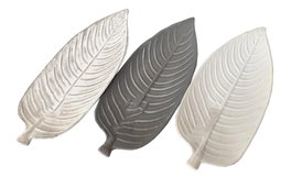 DKD Home Decor Bandeja de Decoración MDF Hoja 3 Surtido 45x17,5x3 cm