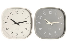 DKD Home Decor Reloj de Pared de PVC, Pack de 2 unidades Surtidas (Gris y Blanco)