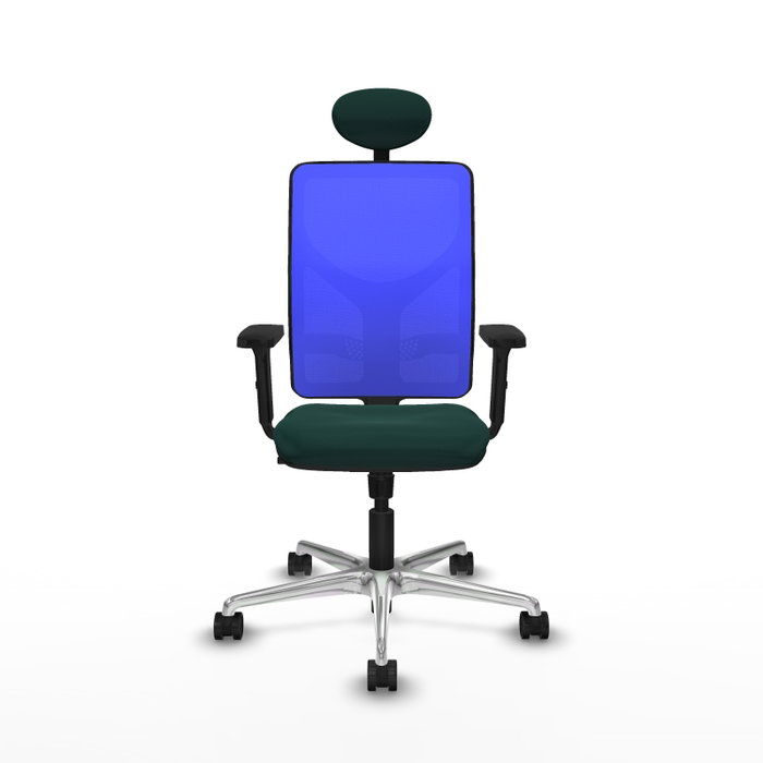 PIQUERAS Y CRESPO Silla de oficina Motilla con mecanismo Sincro Verde botella y Azul